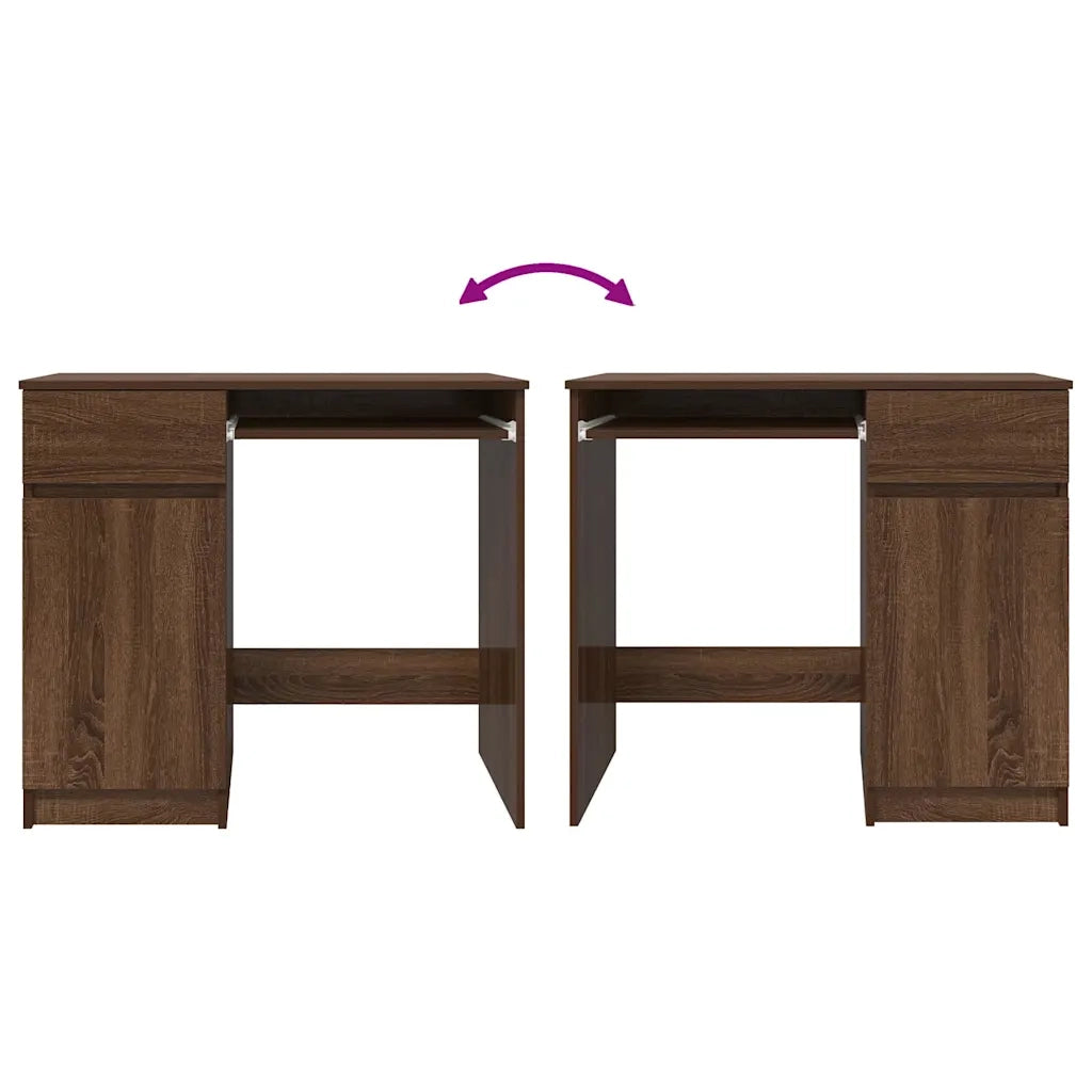 Scrivania Rovere Marrone 86x49x76 cm in Legno Multistrato