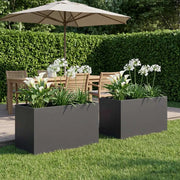 Vaso da giardino 2 pz Nero 100 x 50 x 50 cm 8005275