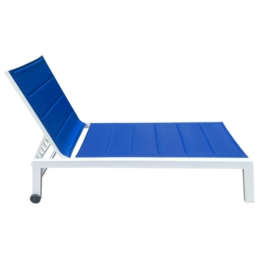 Lettino BARBADOS in textilene blu - alluminio bianco