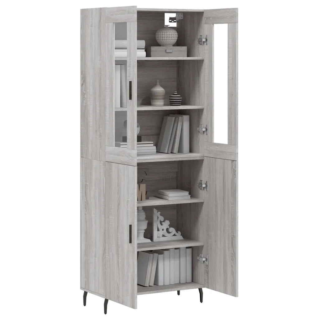 Credenza Grigio Sonoma 69,5x34x180 cm in Legno Multistrato 3198231