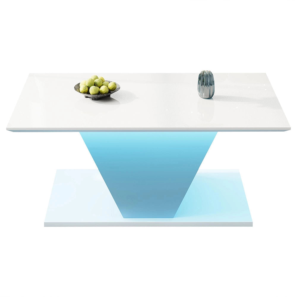 Tavolino a V - Xylo - 100x50cm design speciale bianco LED