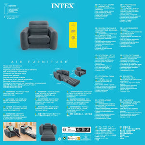 INTEX Sedia Estraibile 117x224x66 cm Grigio Scuro 3202940