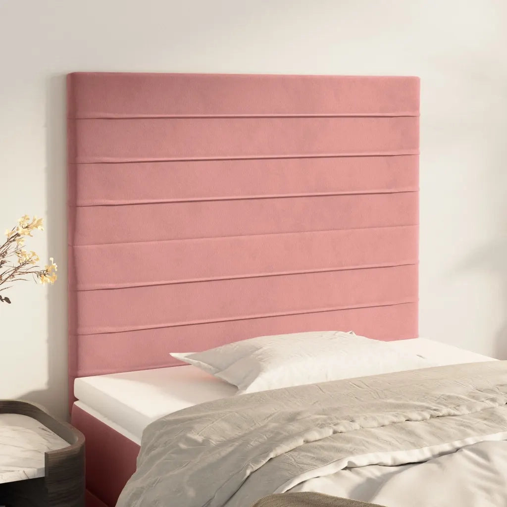 Testiera Rosa 80x5x118/128 cm Velluto 3116507