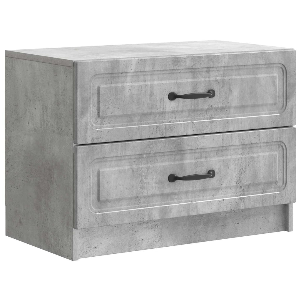 Armadio da Notte Grigio Cemento 62 x 34,5 x 44,5 cm