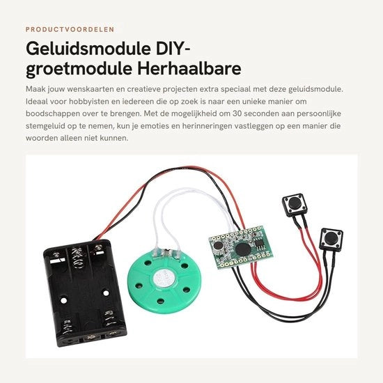 Modulo di registrazione audio 30 secondi - modulo di saluto DIY - modulo di registrazione audio ripetibile - scheda audio - regalo creativo - facile da usare - scheda audio
