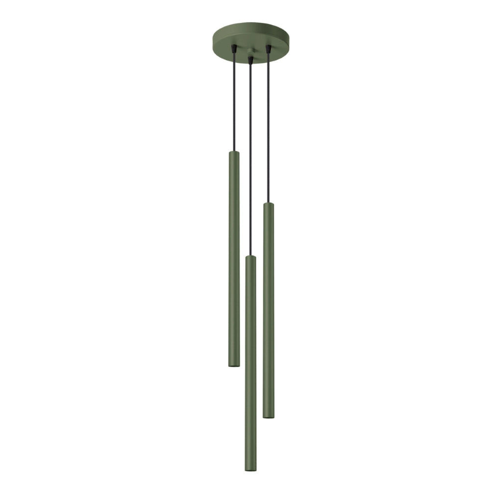 Lampadario moderno verde oliva 3 luci G9 VELINO Pure Lume