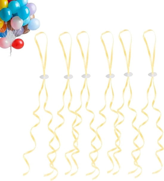 Slitte per palloncino ad elio - 100 pezzi dorati con cordino per palloncini - festa di matrimonio e compleanni