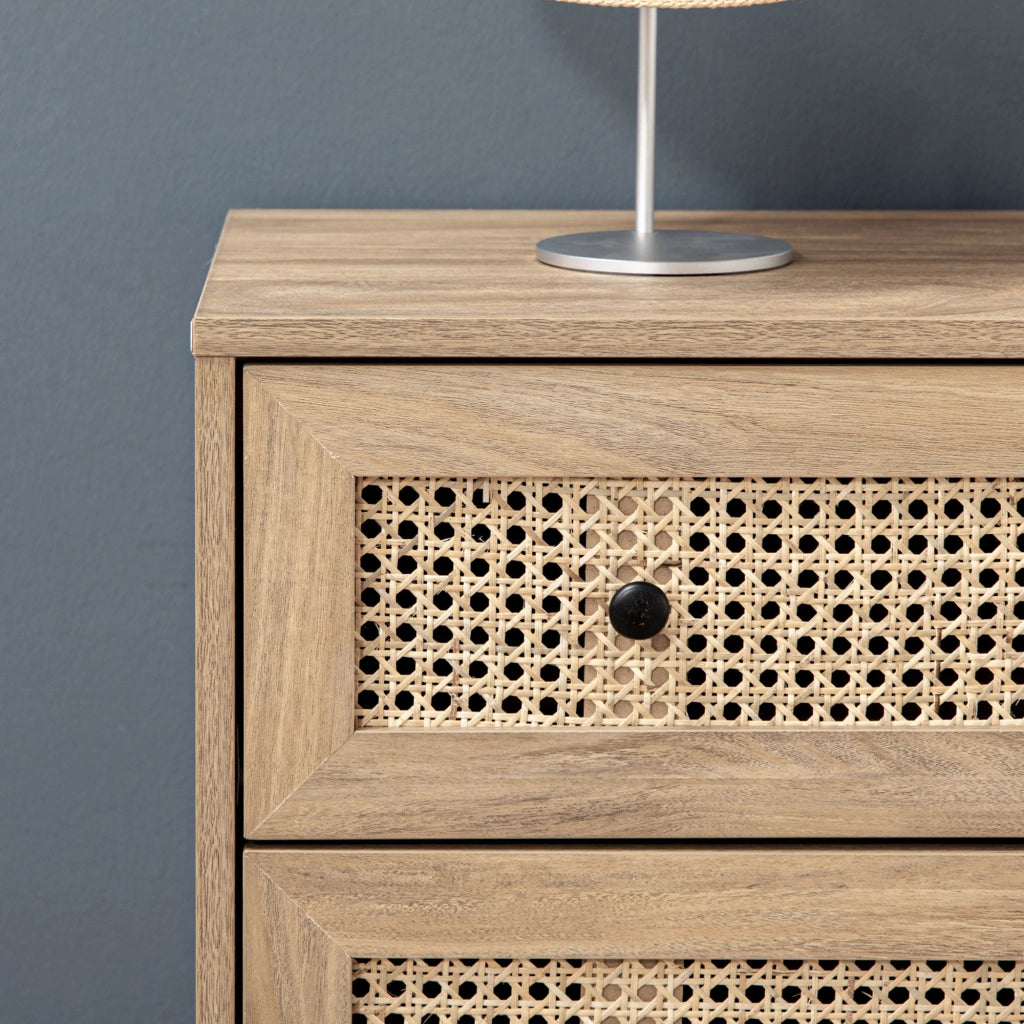 Cassettiera con 4 Cassetti in Legno Effetto Chiaro ¨C zephmum ¨C 80x35x95 cm