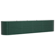 Fioriere | Cassetta per fiori | Letto Rialzato Verde 400 x 80 x 81 cm Acciaio