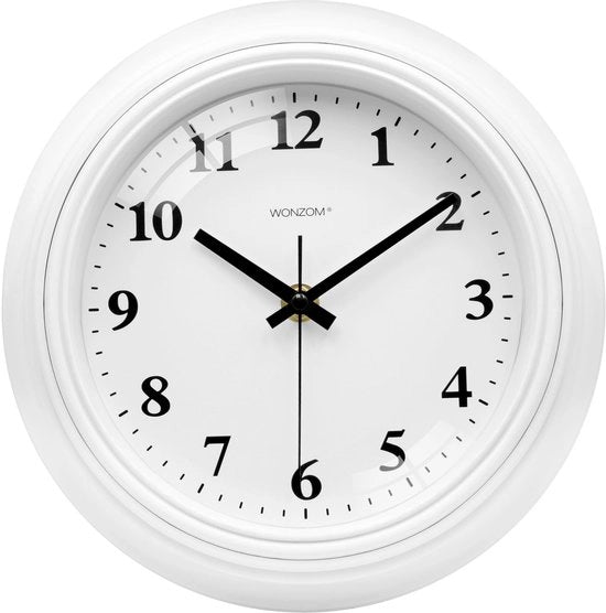 Orologio da Parete, Piccola 23 cm/8,5 pollici, Orologio da Parete senza Tic senza Batterie per Sala da Pranzo Camera da Letto Cucina Ufficio Bagno (Bianco)