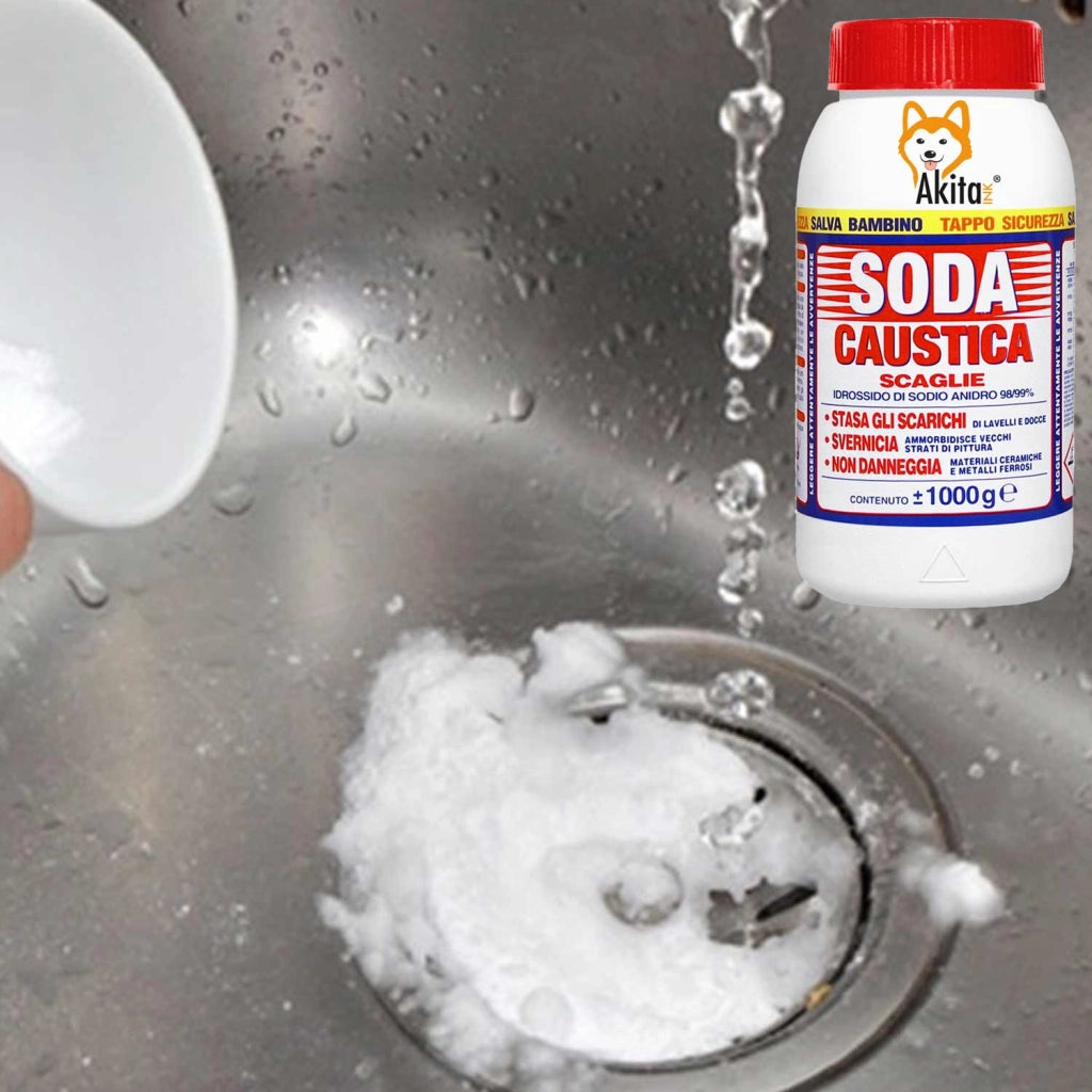 Akitaink Soda Caustica 12kg in Scaglie Sgrassante e Sturante