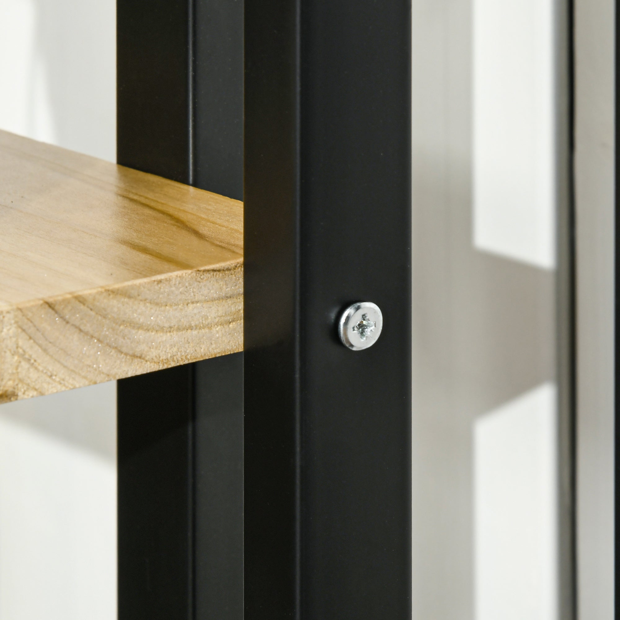 Portapiante a 4 Ripiani in Stile Industriale 45x25x110 cm in Legno di Abete e Metallo Nero