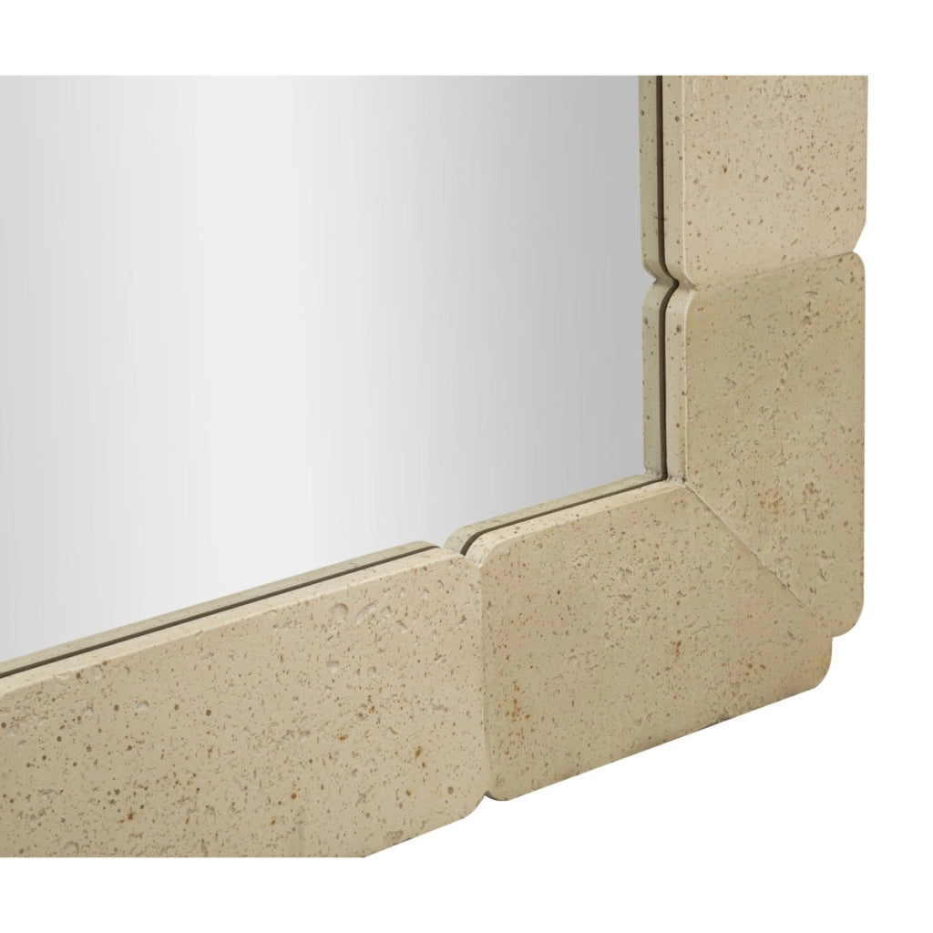 Specchio da parete rettangolare in poliresina effetto pietra 70x160 cm