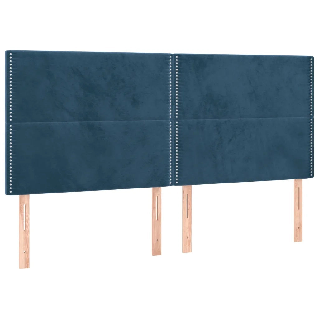 Letto a Molle con Materasso e LED Blu Scuro 200x200 cm