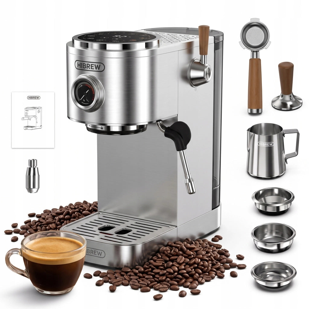 Macchina Espresso Semiautomatica HiBREW H13 con Cold Brew, 3 Livelli Vapore e Touch Control