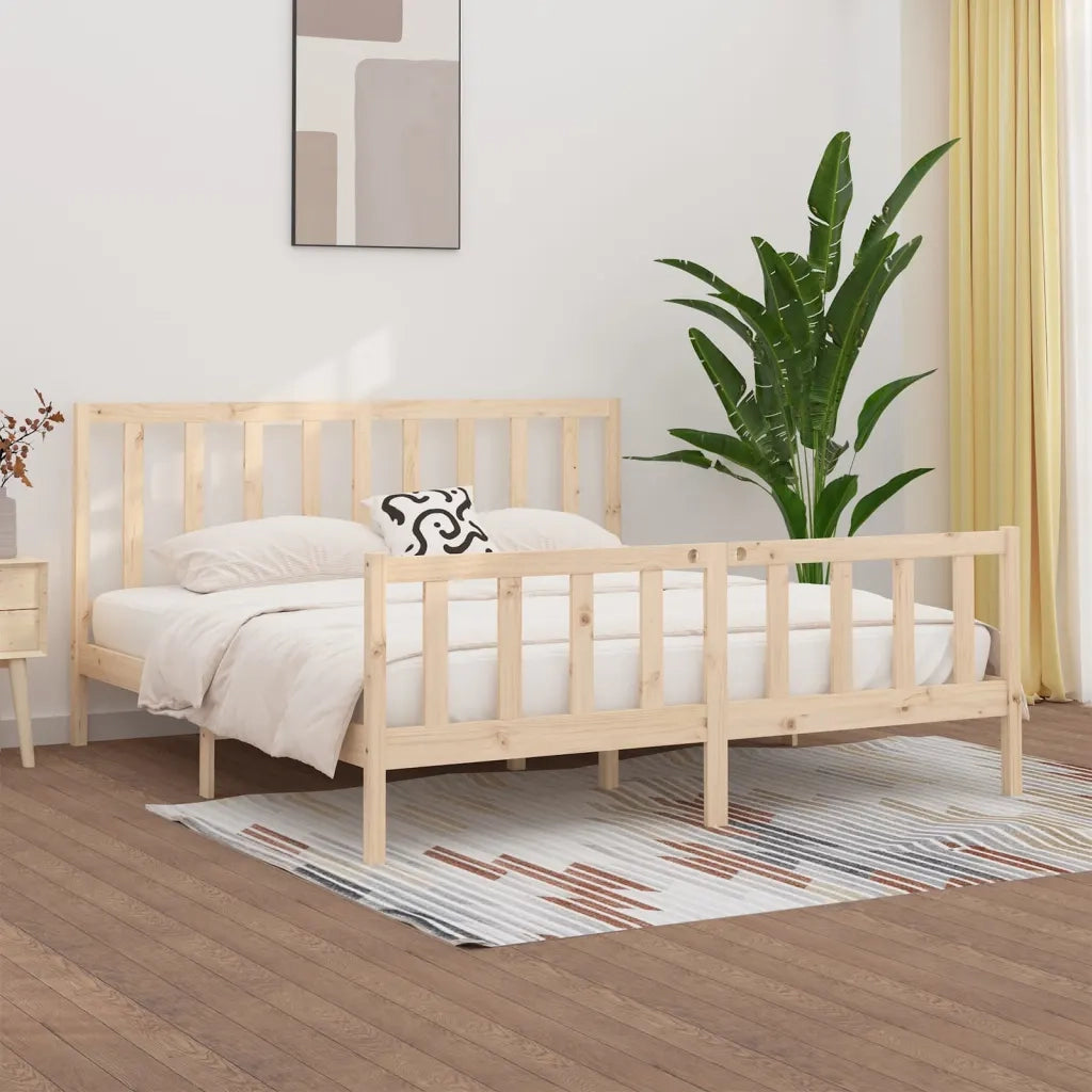Giroletto-Struttura Letto in Legno Massello 200x200 cm 360403