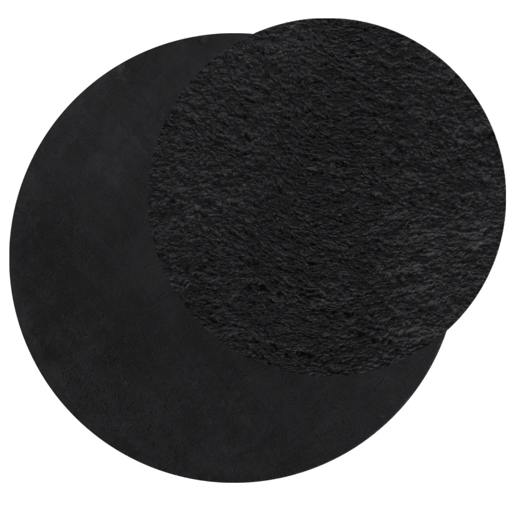 Tappeto a Pelo Corto HUARTE Morbido e Lavabile Nero Ã˜ 120 cmcod mxl 109964