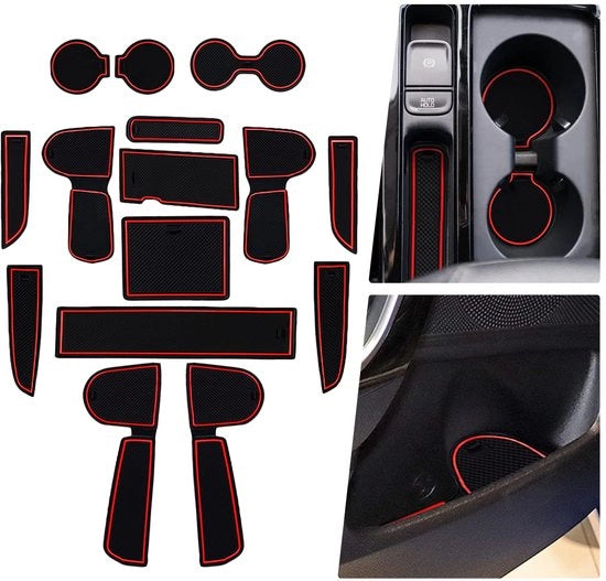 Materassini in gomma per anticaduta compatibili con Kia Ceed GT Proceed GT 2018-2024 / XCeed GT 2020-2024, materassini in gomma per auto, anticaduta, materassini anticaduta, scatola di stivaggio per anticaduta
