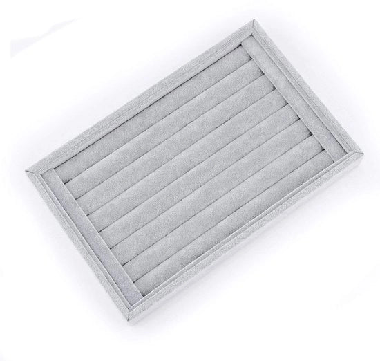 Scatola di conservazione per accessori da gioiello, display di gioielli in velluto, supporto per display di anelli in velluto, cassettiera per set di orecchini - 22,5 * 14,5 * 3 cm