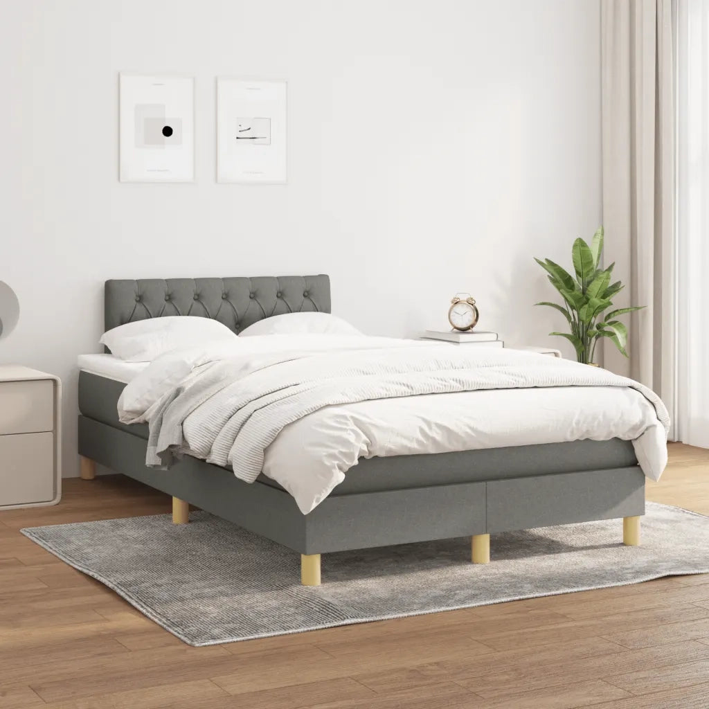 Giroletto a Molle con Materasso Grigio Scuro 120x190cm Tessuto 3269794
