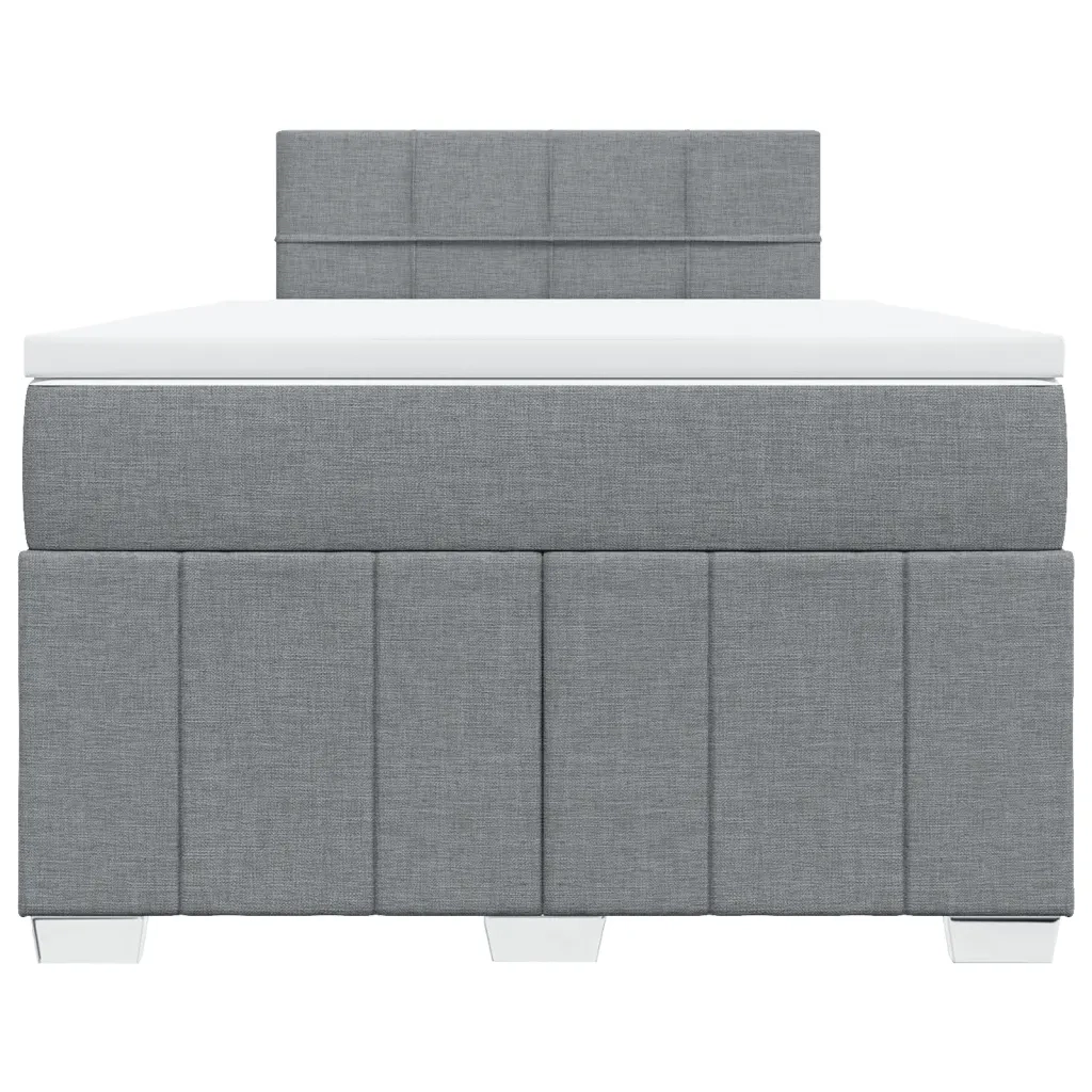 Giroletto a Molle con Materasso Grigio Chiaro 120x190cm Tessuto