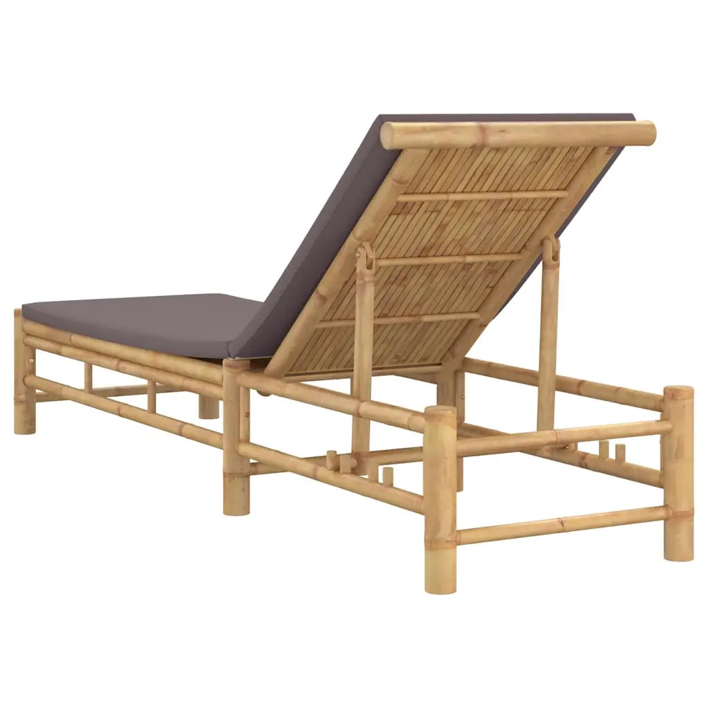 vidaXL Lettino Prendisole con Cuscini 55x199x30 cm in Bambù