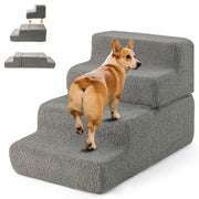 Scaletta per cani con 4 gradini 60 x 40 x 40 cm antiscivolo design confortevole spugna grigia 20_0012047