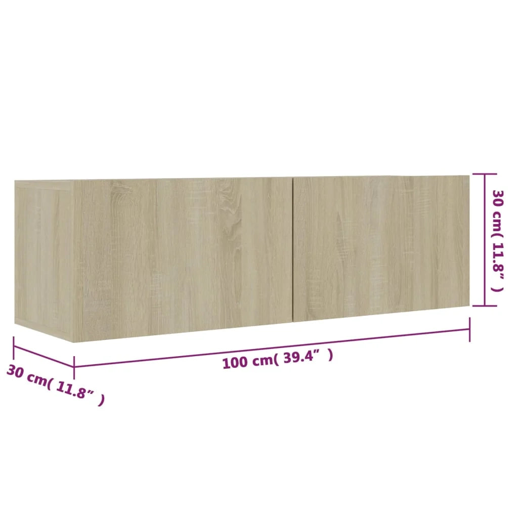 Mobile TV multimediale mensola TV credenza TV sala da pranzo soggiorno camera da letto rovere Sonoma 100 x 30 x 30 cm legno ingegnerizzato marrone 02_0027411