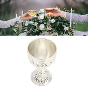 Vino da Tavola Vintage - Stile Retro - Ciotola a Zincatura - Disegno a Fregio con Fiori - Sostenibile - Resistente all'Usura - Calice per Vino