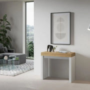 Consolle allungabile 90x40/196 cm Roxell Mix Small piano quercia natura - struttura bianco frassino
