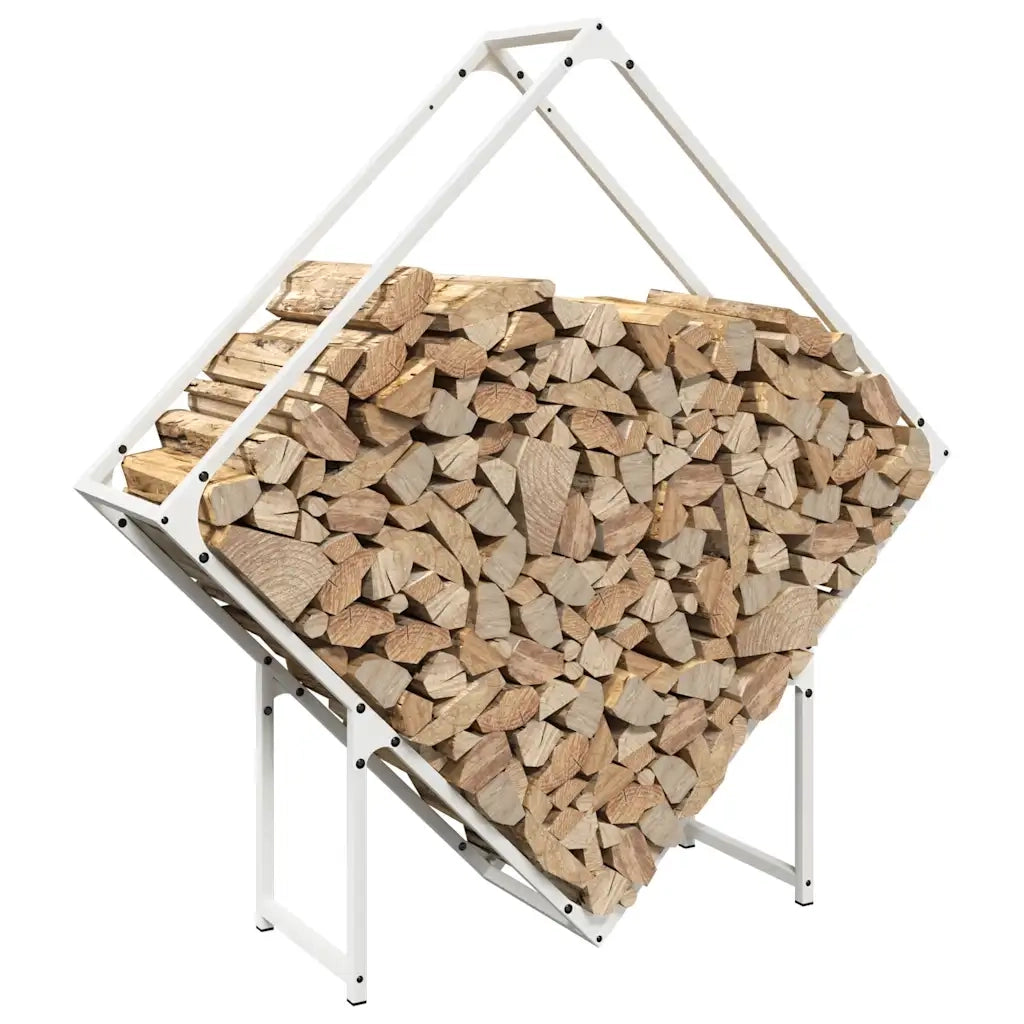 Rastrelliera per Legna da Ardere Bianca 100x25x100 cm 864288