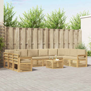 Set di divani da esterno 8 pcs Bianco e Beige 59 x 59 x 37 cm