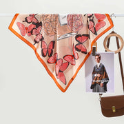 Sciarpa in seta con stampa a farfalle in stile francese, un accessorio sofisticato e versatile per le donne, perfetto come regalo.