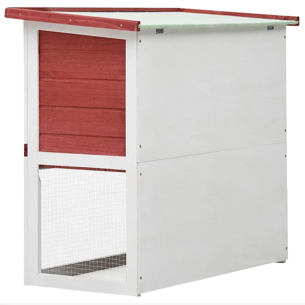 Conigliera per Esterni con 1 Porta Rosso in Legno cod mxl 54292
