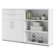 Credenza Albinea, Buffet da soggiorno, Madia da salotto, Dispensa da cucina, 178x40 h113 cm, Bianco