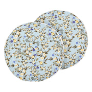 Set di 2 cuscini da giardino rotondi in tessuto blu con stampa floreale ⌀ 40 cm esterno patio