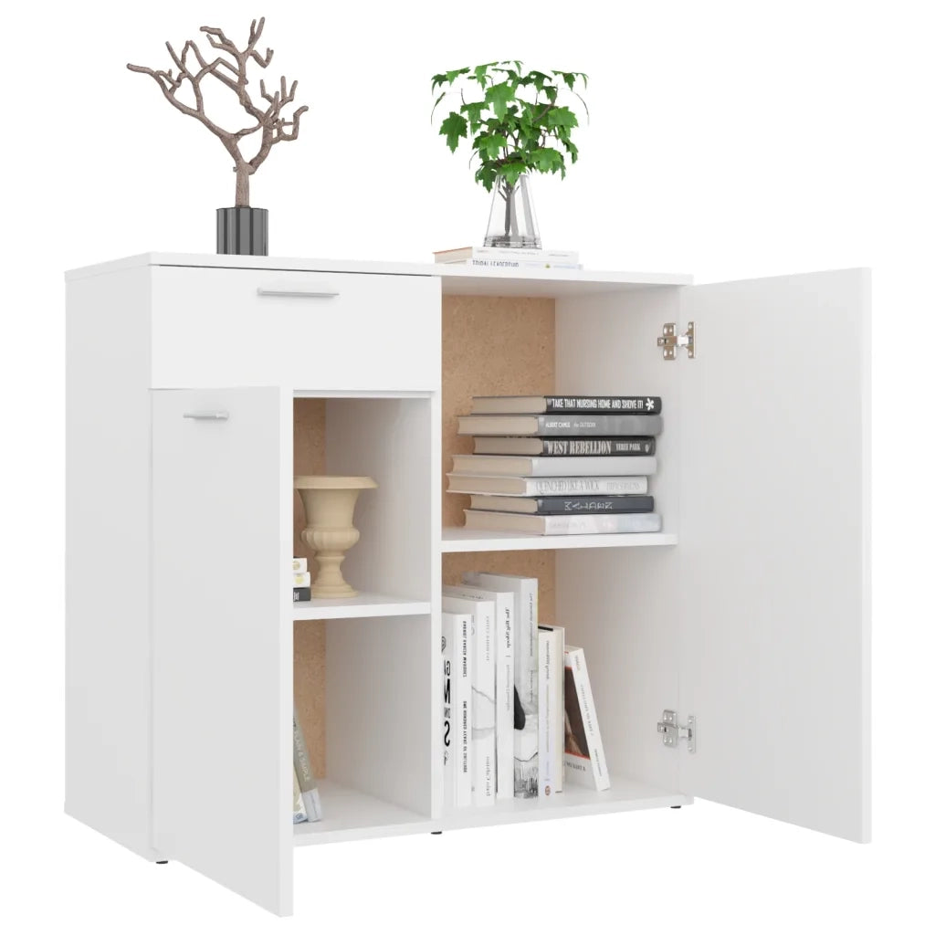 Credenza Bianca 80x36x75 cm in Legno Multistrato 805770