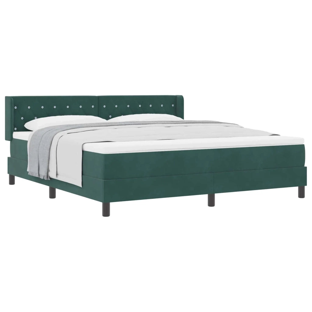 Letto a molle con materasso Verde Scuro 200 x 180 cm Poliestere 3341429