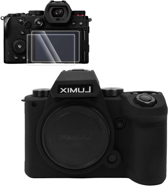 Casella per Macchina Fotografica in Silicone per Panasonic Lumix DC-S5II e DC-S5IIX con 2 Protettori per Schermo, Protezione Leggera per Macchine Fotografiche e Accessori Digitali