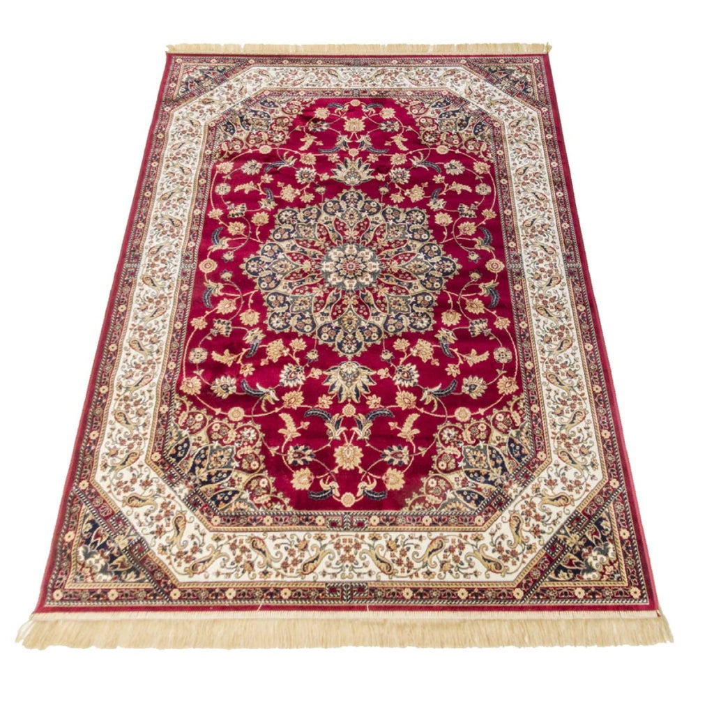 Tappeto RUBINE 317 Keshan ROSSO cm.100x140 disegno classico persiano stile orientale tradizionale. Tappeto salotto, soggiorno, camera da letto, ingresso, corridoio.