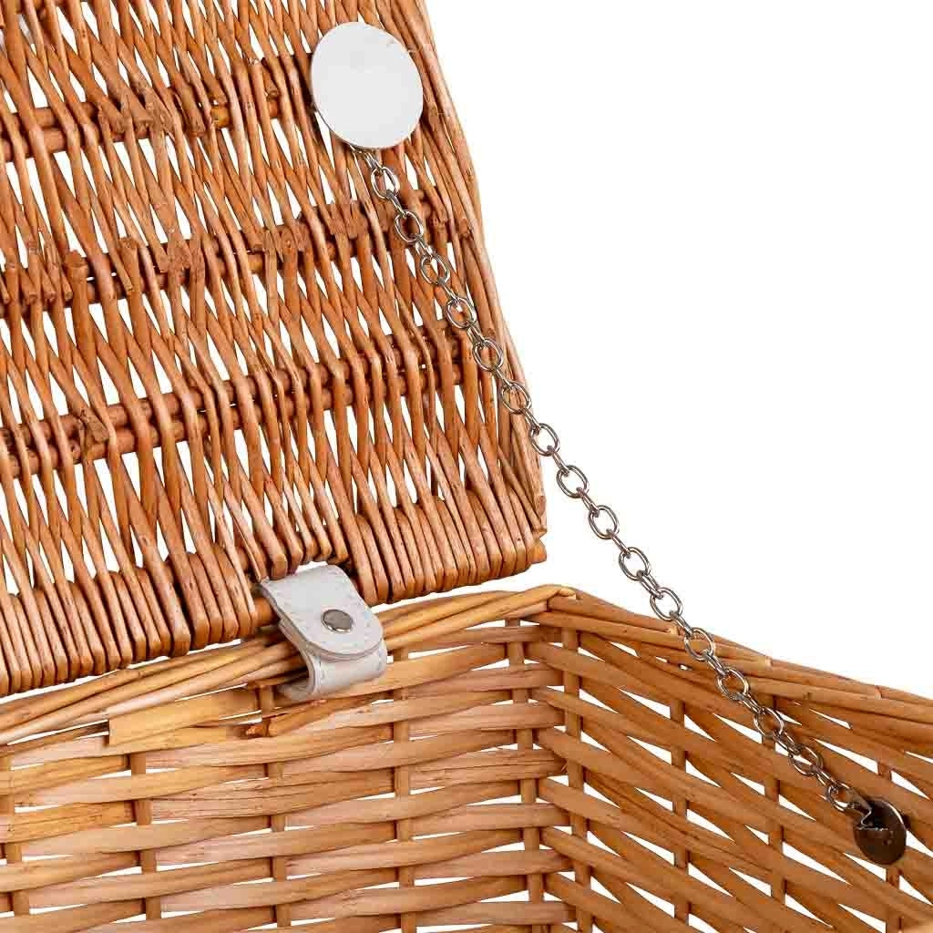 Cesto rettangolare in vimini con coperchio, 42x28x19 cm