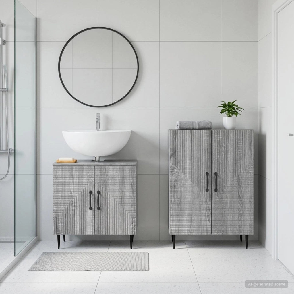 Set di Armadi da Bagno da 2 Pezzi HAARLEM Sonoma grigio 3417618