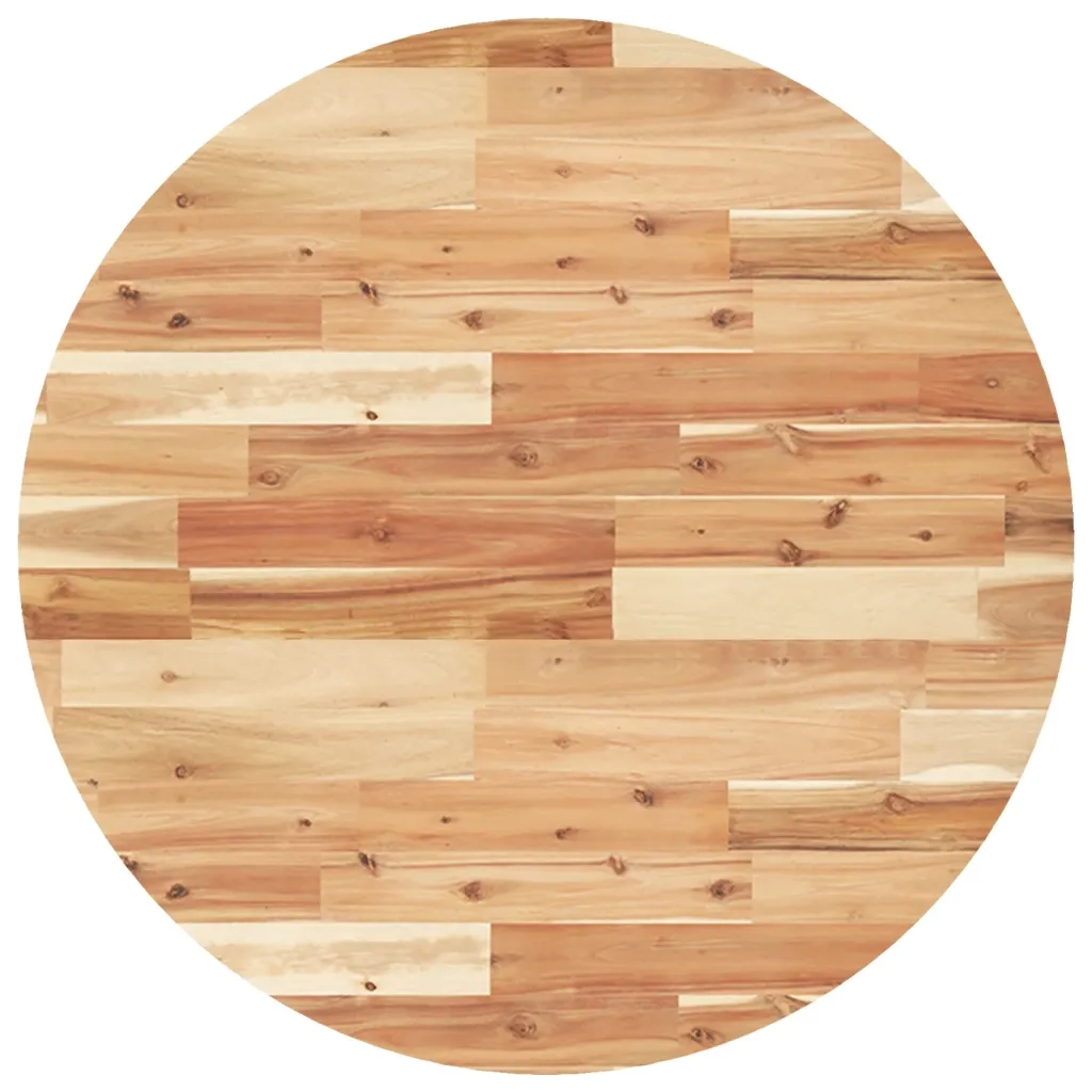 Piano Tavolo Rotondo Ã˜80x2 cm in Legno Massello di Acacia