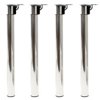 Set 4 gambe per tavolo regolabili in altezza 70-110 cm nichel Piedi per mobili