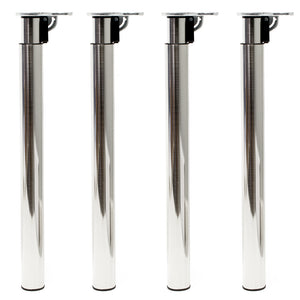 Set 4 gambe per tavolo regolabili in altezza 70-110 cm nichel Piedi per mobili