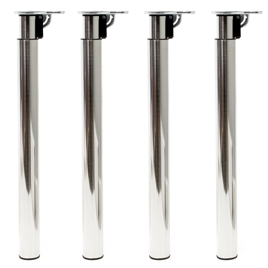 Set 4 gambe per tavolo regolabili in altezza 70-110 cm nichel Piedi per mobili