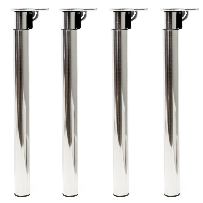 Set 4 gambe per tavolo regolabili in altezza 70-110 cm nichel Piedi per mobili