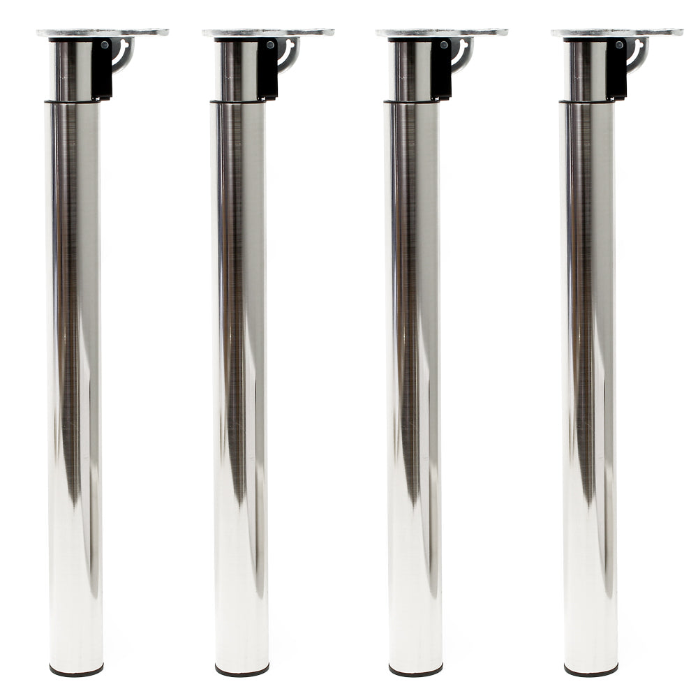 Set 4 gambe per tavolo regolabili in altezza 70-110 cm nichel Piedi per mobili