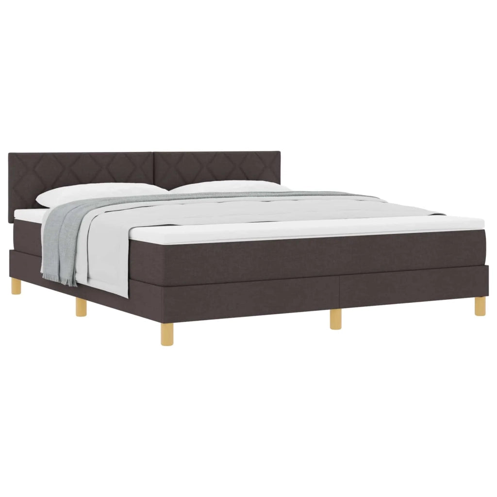 Letto a molle con materasso Marrone Scuro 180 x 200 cm Tessuto 3339017