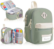 Etui innovativo 5 strati - Organizzatore mini - Borsa scuola - Accessori per la scuola - Per ragazze/ragazzi - Capacità di stoccaggio 75 matite/90 pastelli - Zainetto per matite